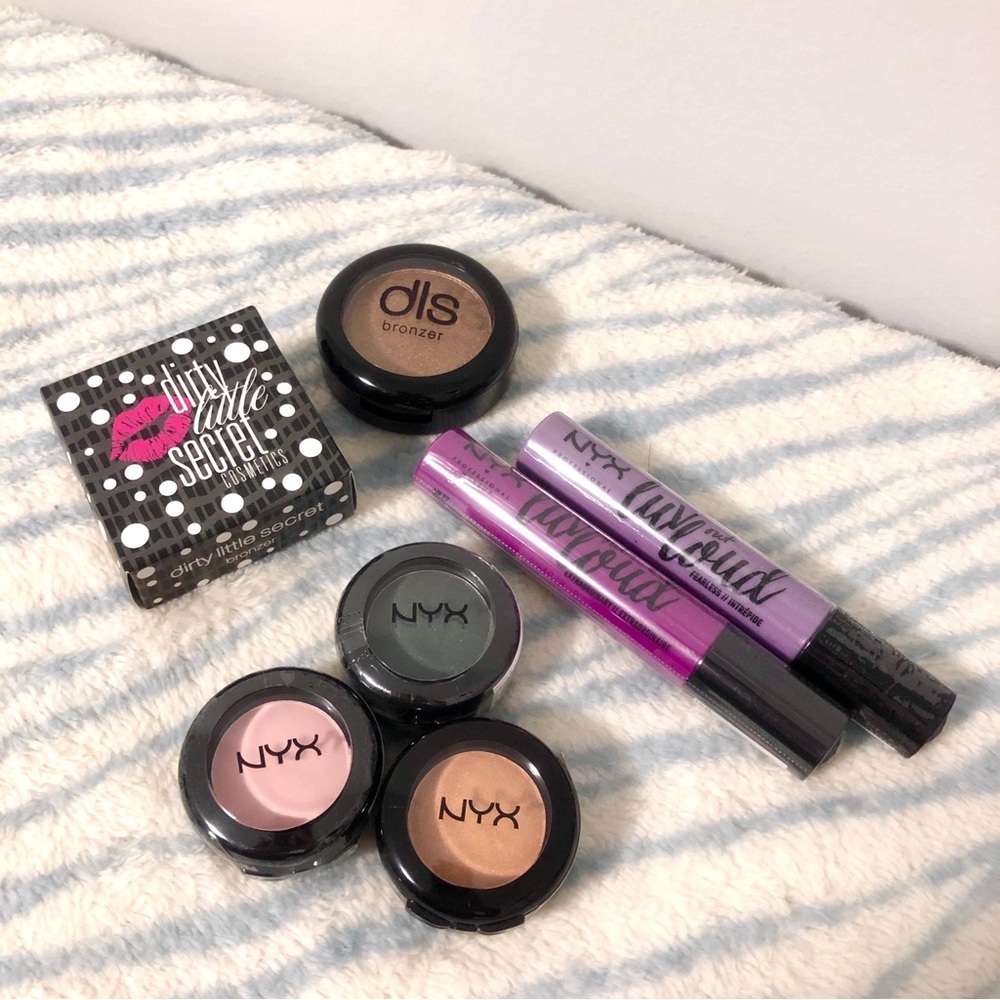 NYX & Dirty Little Secret Makeup Set - Pink, Purple, Black, Brown